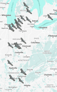 Sandhill Crane winter location map